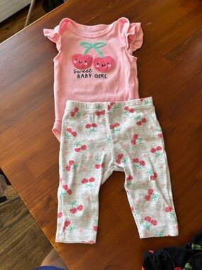 Bon Bébe Pink Cherry Baby Girl Set